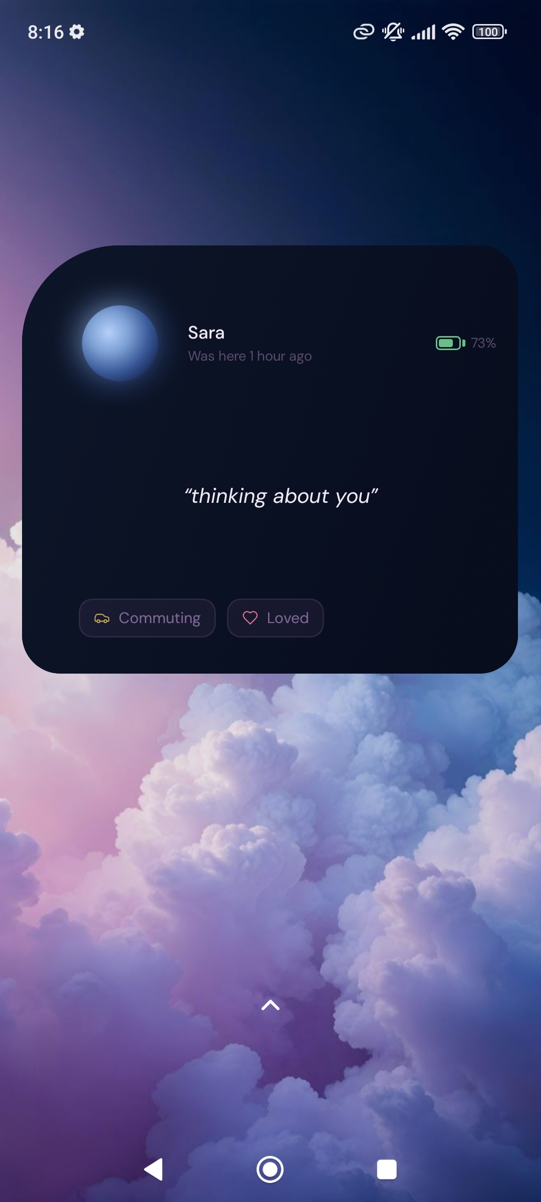 The Lune widget on a home screen